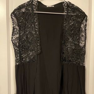 Maurices black short sleeve lace cardigan